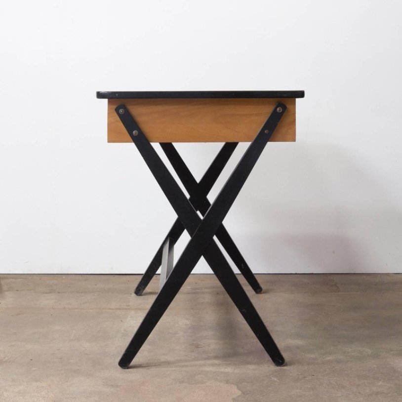 Wooden Writing Desk with Red Drawer and Formica Top by Coen de Vries for Devo, 1960s