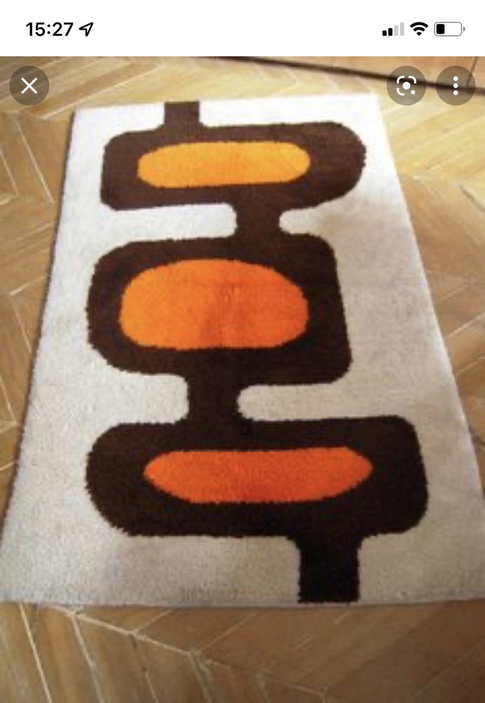 Wool Mat with Geometric Monogram Ap, 1974