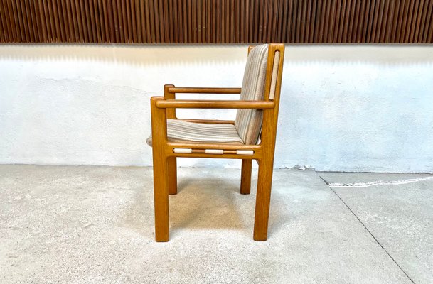 Wool & Oak Brutalist Armchair, Scandinavia, 1960s-JP-1362330