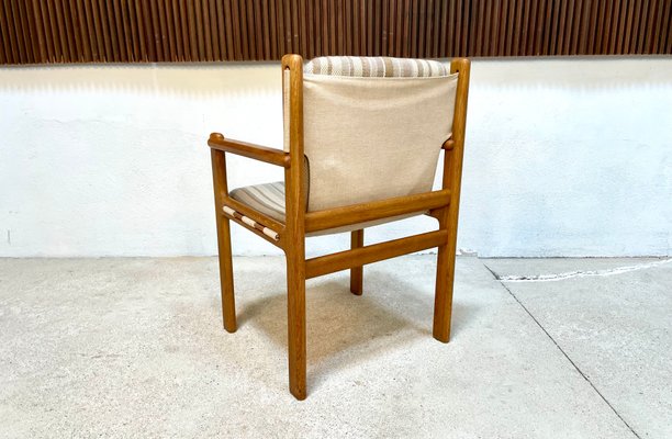 Wool & Oak Brutalist Armchair, Scandinavia, 1960s-JP-1362330