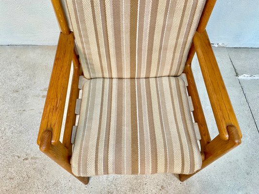 Wool & Oak Brutalist Armchair, Scandinavia, 1960s-JP-1362330