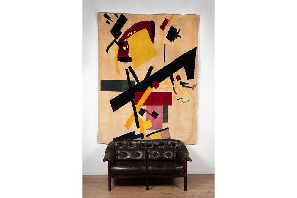 Wool Rug or Tapestry in the style of Malevitch