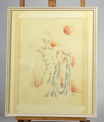 Work on Paper, Italy, 1960, Watercolor & Mixed Media, Framed-RAQ-1134396