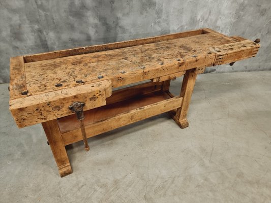 Workbench Side Table in Beech, 1930s-IFQ-2028289