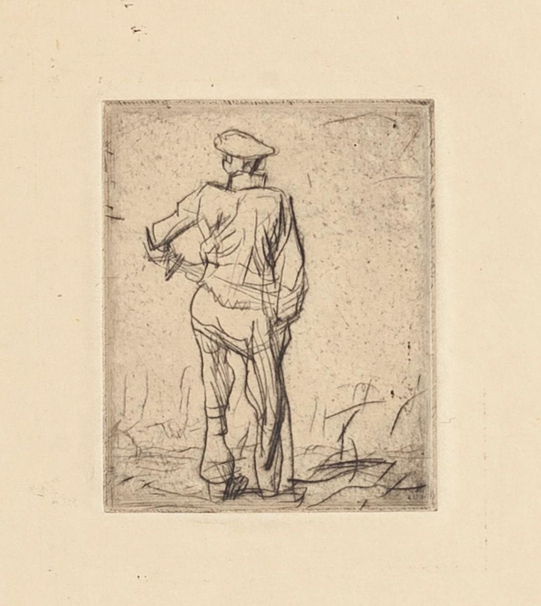 Worker - Original Etching by F. Brangwyn - Mid 20th Century Mid 20th Century