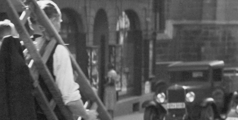 Workers Crossing the Street, Stuttgart Germany, 1935-DYV-988159