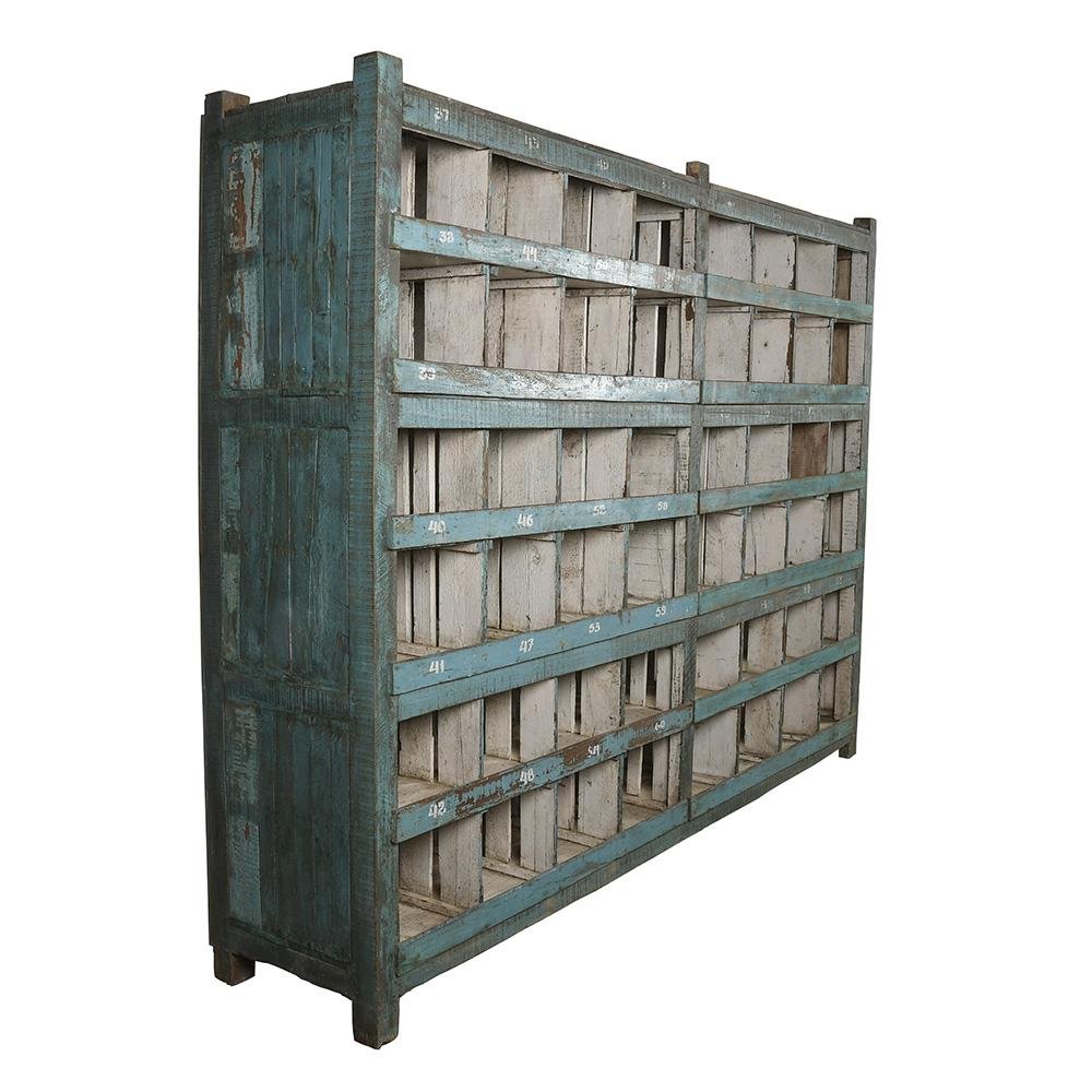 Workshop Cabinet with 48 Wooden Compartments, 1940s