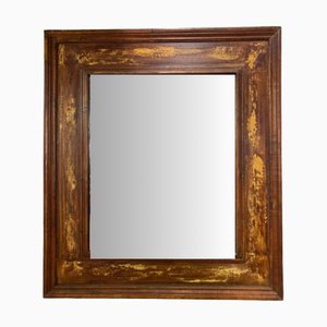 Worn Mirror with Brown-Gold Frame, 1980s-SNX-1793653