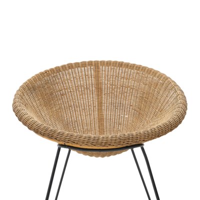 Woven Rattan Armchair, 1950s-EZ-1812664