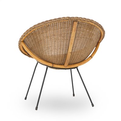 Woven Rattan Armchair, 1950s-EZ-1812664