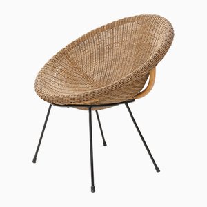 Woven Rattan Armchair, 1950s-EZ-1812664