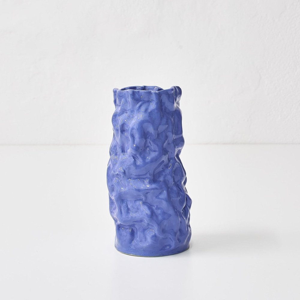 Wrinkled Blue Vase by Siup Studio