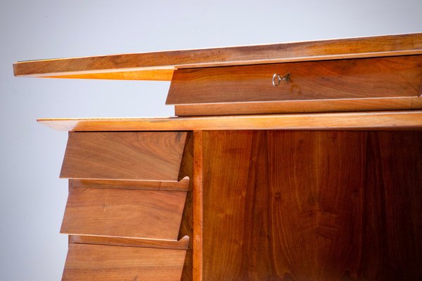 Writing Desk in Walnut and Glass attributed to Silvio Cavatorta, Italy, 1950s-ITV-1717812