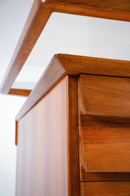 Writing Desk in Walnut and Glass attributed to Silvio Cavatorta, Italy, 1950s-ITV-1717812