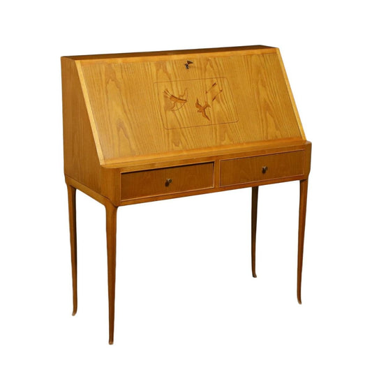 Writing Desk with Sessile Oak Veneer, Italy, 1950s