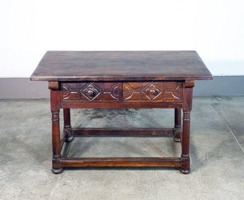 Writing Table with Two Drawers in Walnut, 1800s-OJE-1764167