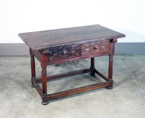 Writing Table with Two Drawers in Walnut, 1800s-OJE-1764167