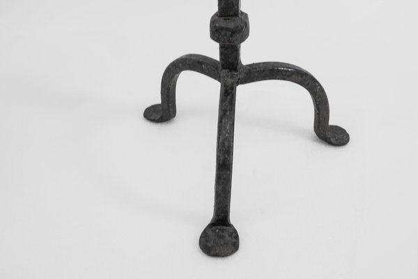 Wrought Brutalist Candleholders, France, 1930s, Set of 2-KQB-1426470