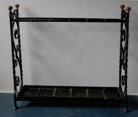 Wrought Iron and Brass Umbrella Stand, 1890s-ED-1719154