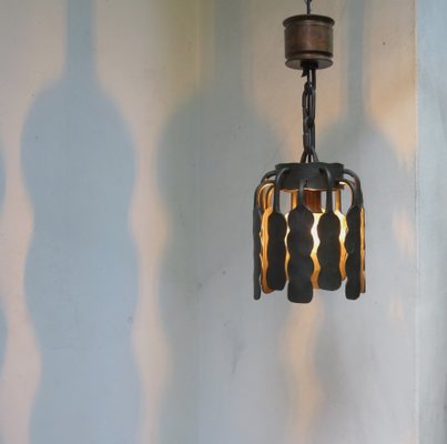 Wrought Iron and Copper Ceiling Lights, 1970s, Set of 2-EY-1010470