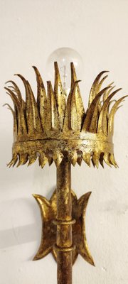 Wrought Iron and Gold leaf Wall Sconce, Spain, 1950s-RGF-1719537