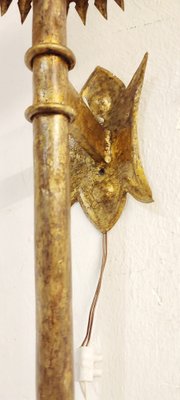 Wrought Iron and Gold leaf Wall Sconce, Spain, 1950s-RGF-1719537