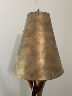 Wrought iron and gold leatherette console lamp, 1980s-IJR-1778406