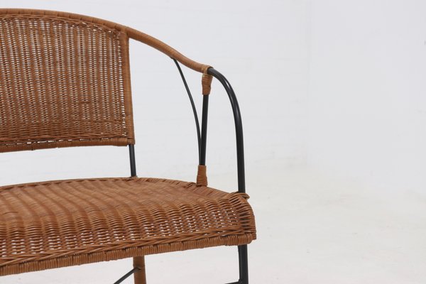 Wrought Iron and Rattan Side Chair, 1970s-VV-2019770