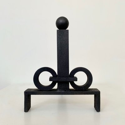 Wrought Iron Andirons by Edgar-William Brandt, France, 1930s, Set of 2-EW-2023661