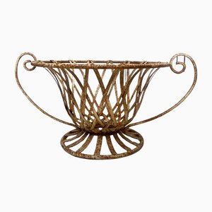 Wrought Iron Basket for Garden or Fireplace, 1960s-WZZ-1140592