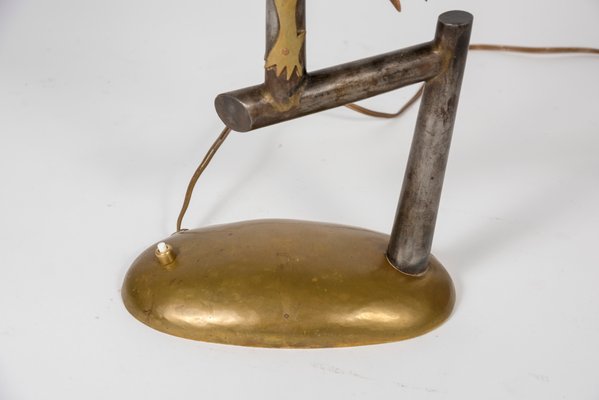 Wrought Iron Bird Table Lamp, 1940s-VRR-570512