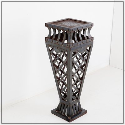 Wrought Iron Bolster Pedestal Table-NYF-2024139