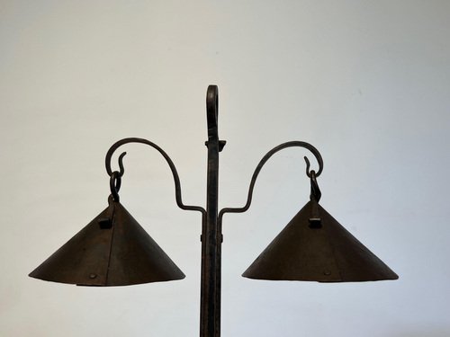 Wrought Iron Candelabra with 2 Lights, 1950s