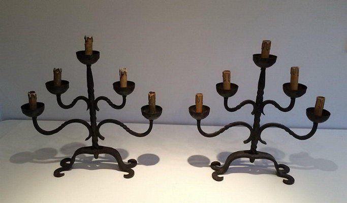 Wrought Iron Candelabras, Set of 4-BA-1365625