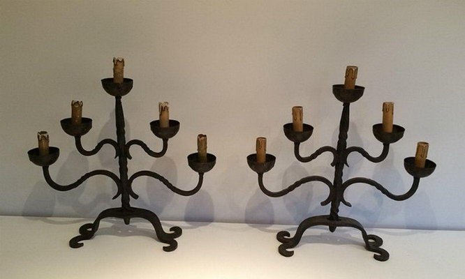 Wrought Iron Candelabras, Set of 4-BA-1365625