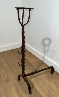 Wrought Iron Candle Stands, 1700s, Set of 2-BA-1776477