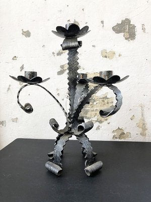 Wrought Iron Candleholder, 1950s-LCU-689368