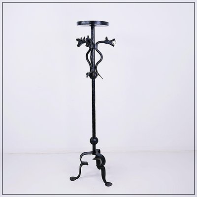 Wrought Iron Candleholder with Dragon Decoration-NYF-2019204