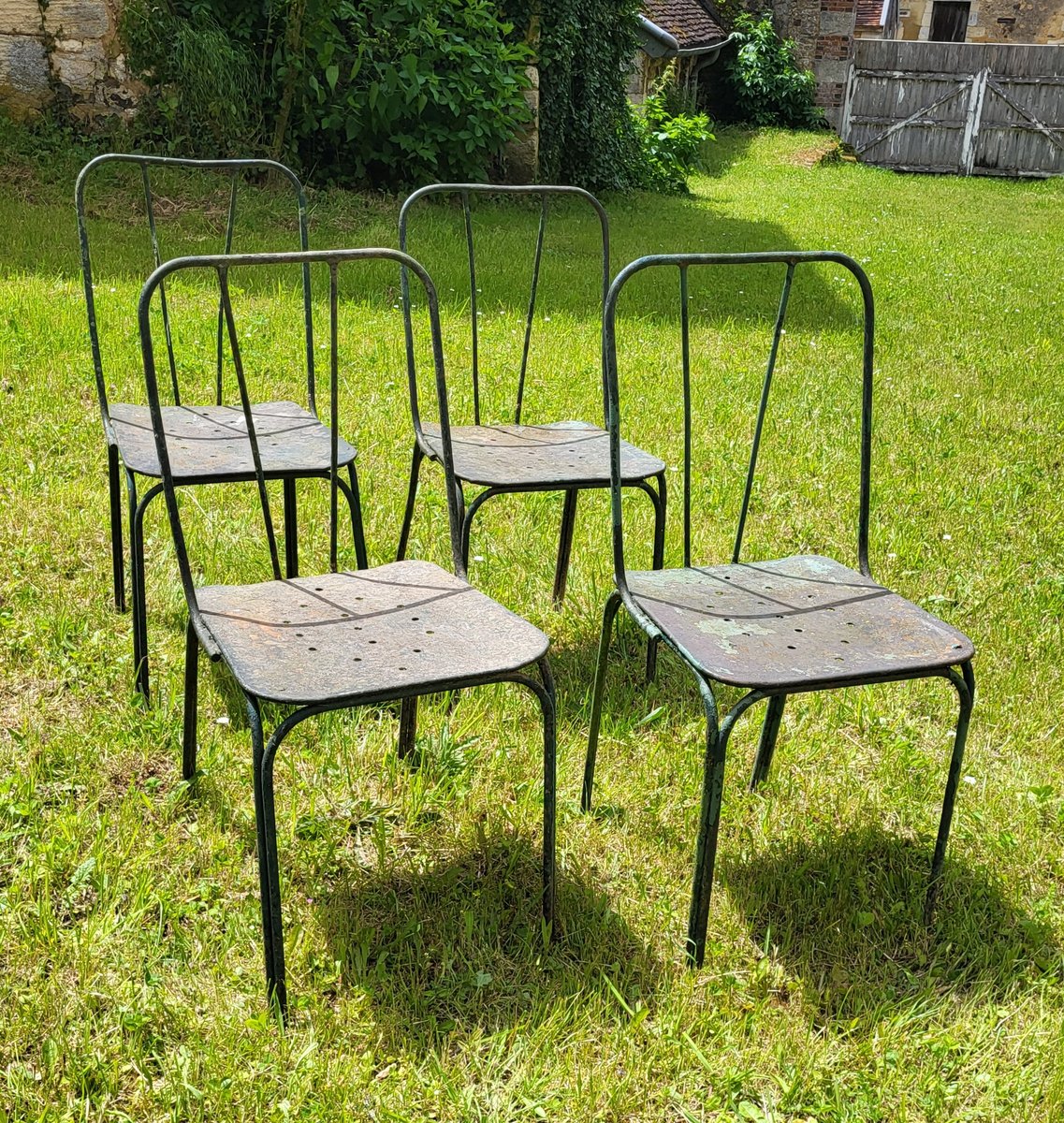 Wrought Iron Chairs, Jardin Du Luxembourg, 1950s, Set of 4