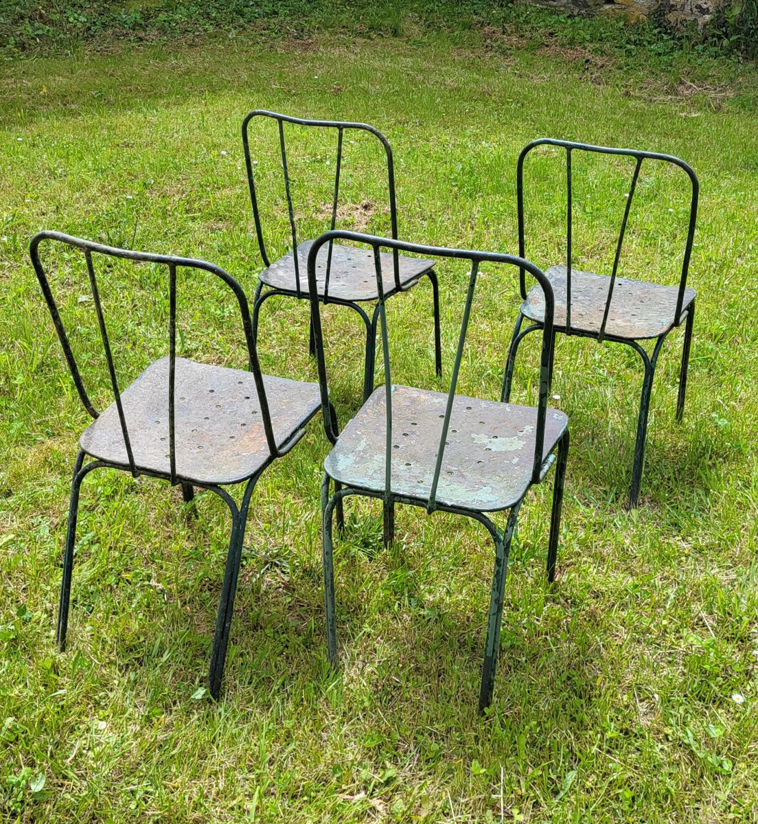 Wrought Iron Chairs, Jardin Du Luxembourg, 1950s, Set of 4