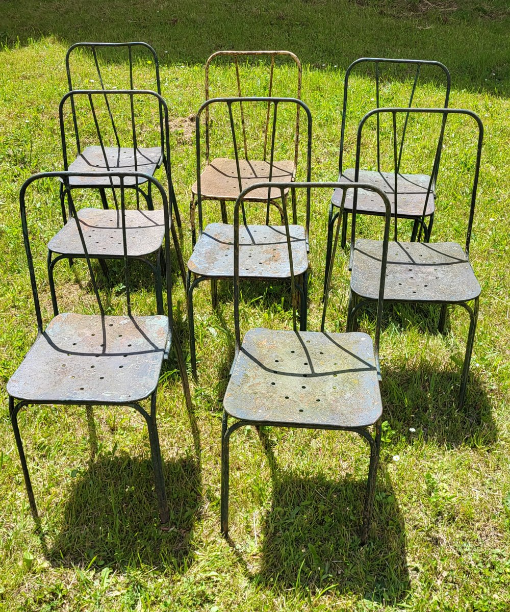 Wrought Iron Chairs, Jardin Du Luxembourg, 1950s, Set of 4