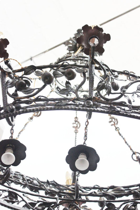 Wrought Iron Chandelier, 1930s