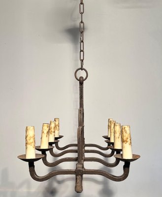 Wrought Iron Chandelier, 1940s-BA-1619807