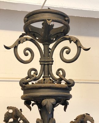 Wrought Iron Chandelier, 1940s-NPC-1325162