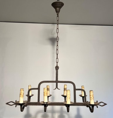 Wrought Iron Chandelier, 1940s-BA-1619807