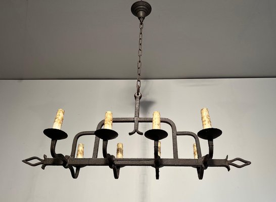 Wrought Iron Chandelier, 1940s-BA-1619807