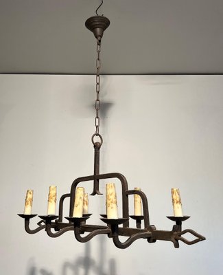 Wrought Iron Chandelier, 1940s-BA-1619807