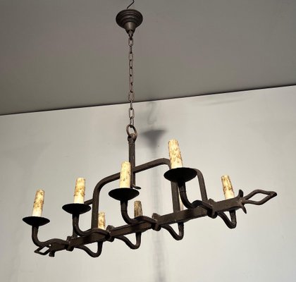 Wrought Iron Chandelier, 1940s-BA-1619807