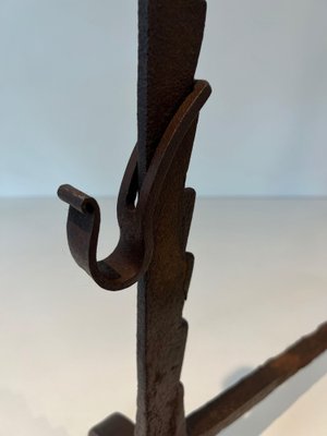 Wrought Iron Chenets, 1890s, Set of 2-BA-1776476