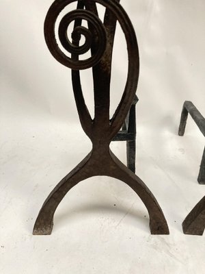 Wrought Iron Chenets, 1910s-VRR-1719419